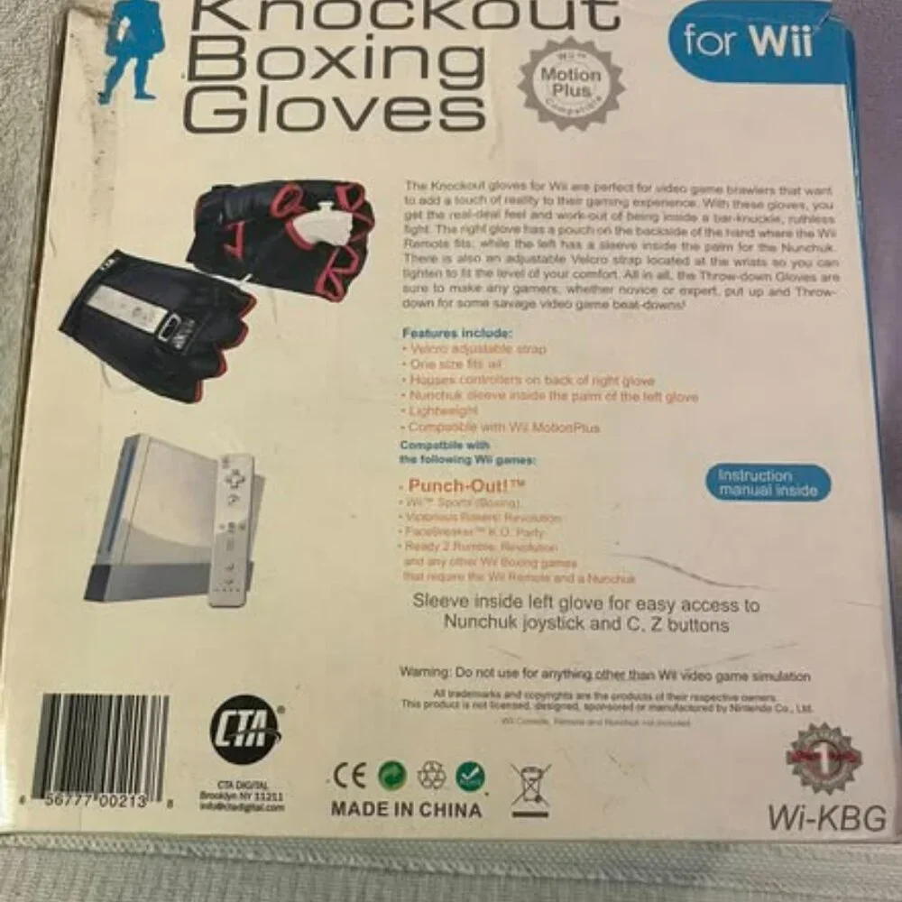 Nintendo Wii Boxer Gloves For Wii ~ Red & Black